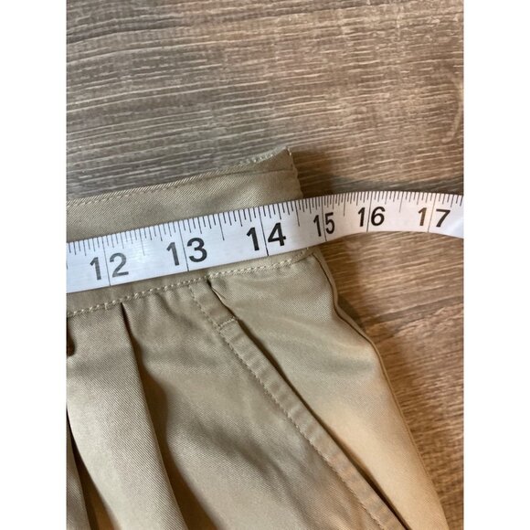 Vintage 90s Izod Club Khaki Pleated High Waisted Mom Shorts Sz 8 - Picture 7 of 9